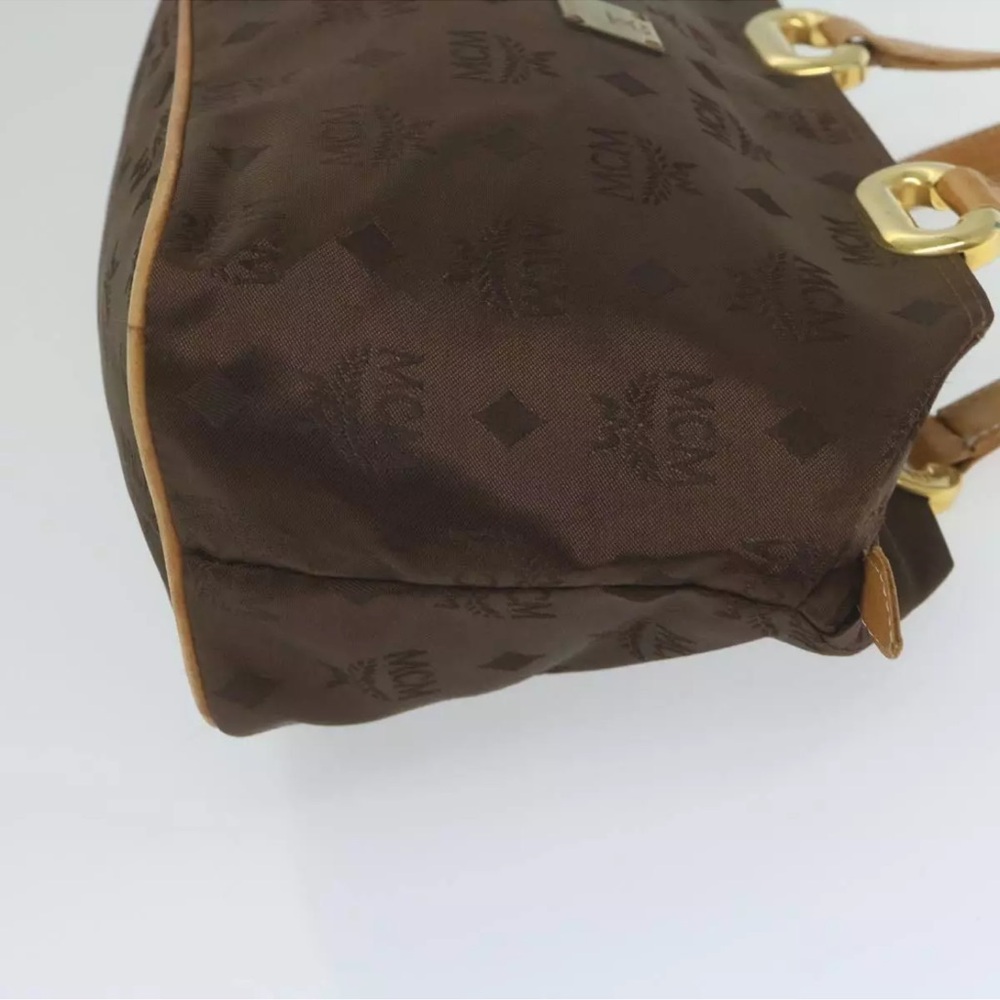 MCM Brown and Tan Satchel with Gold Hardware - Picture 6 of 16